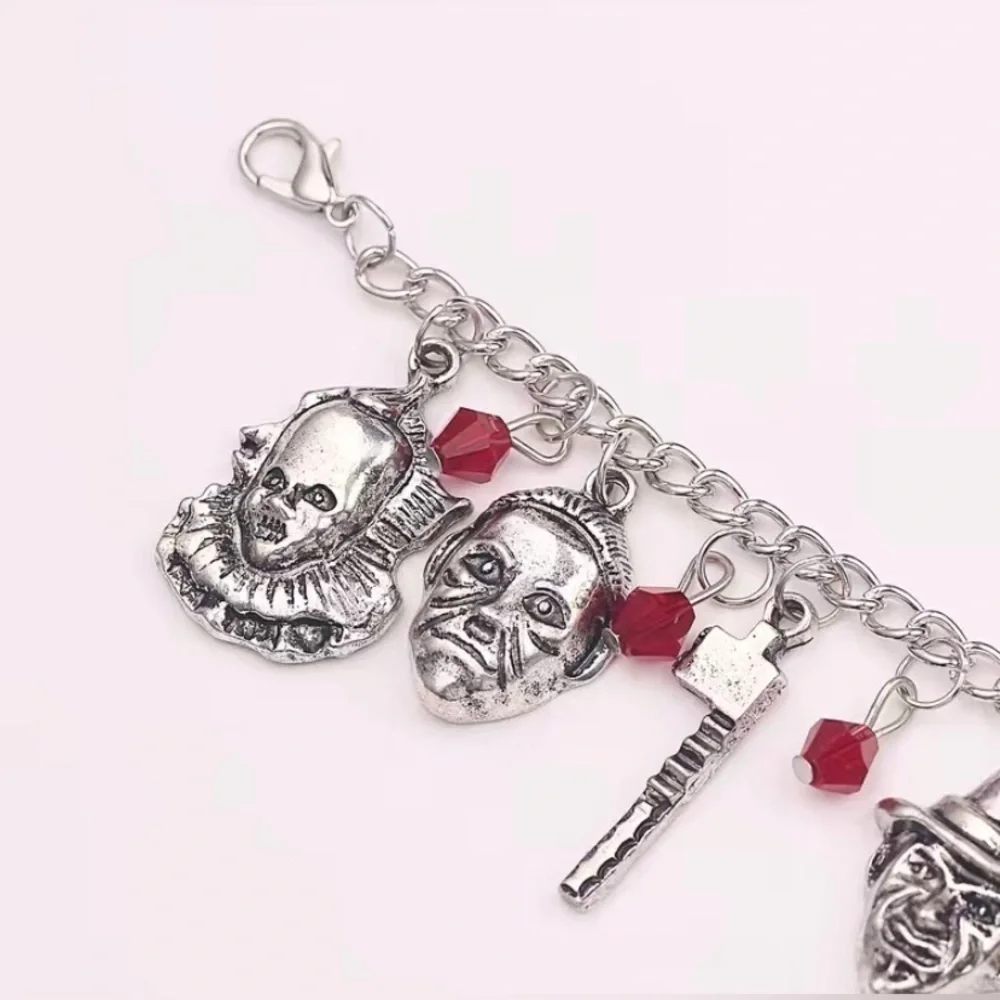 Halloween Charm Bracelet Men Gothic Punk Dagger It Scream Freddie Kruger